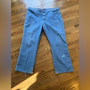 Basic Editions Men's Light Blue Bootcut Jeans size 42X30 worn, afraid work jeans